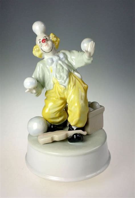 porcelain clown music box